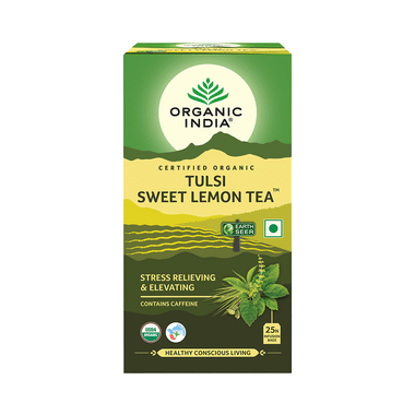 Organic India Tea For Immunity, Antioxidant Support & Stress Relief | Flavour Tulsi Sweet Lemon Green Tea