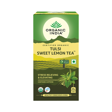 Organic India Tea for Immunity, Antioxidant Support & Stress Relief | Flavour Tulsi Sweet Lemon Green Tea