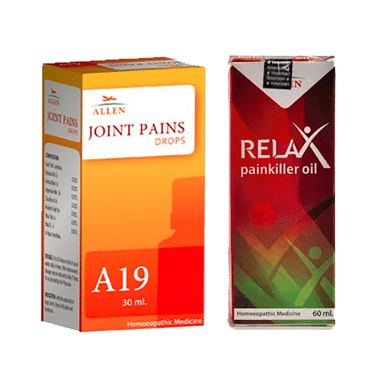 Allen Joint Care Combo Pack Of A19 Joint Pains Drop 30ml & Relax Pain Killer Oil 60ml