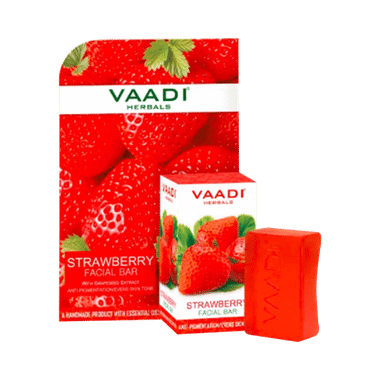 Vaadi Herbals Value Pack Of Strawberry Facial Bar With Grapeseed Extract