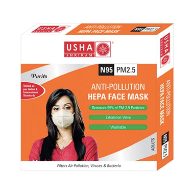 Usha Shriram Purito N95 PM2.5 HEPA Anti Pollution Face Mask