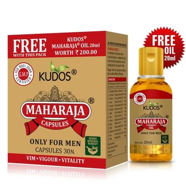 Kudos Maharaja Capsules (30) With Free Maharaja Oil (20ml)