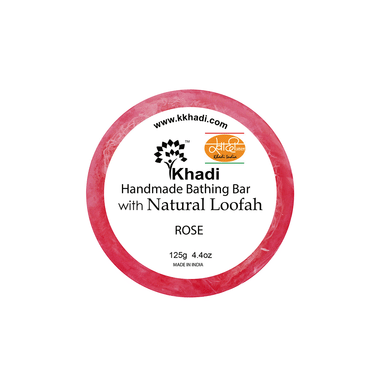 Khadi India Rose Natural Loofah Handmade Bathing Bar