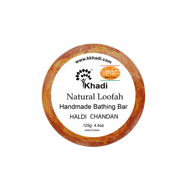 Khadi India Haldi Chandan Natural Loofah Handmade Bathing Bar