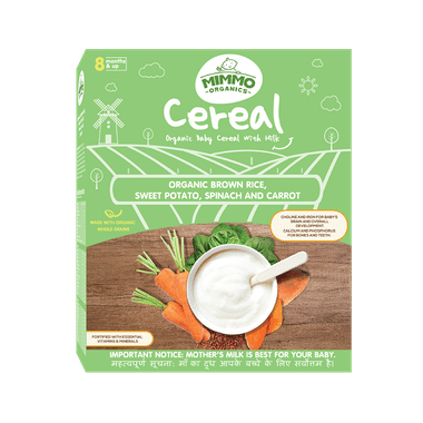 Mimmo Organics Organic Baby Cereal With Milk (8 Months & Up)