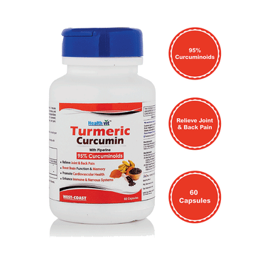 HealthVit Turmeric Curcumin Extract With Piperine Capsule