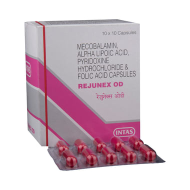 Rejunex OD Capsule with Mecobalamin, ALA , Pyridoxal Hydrochloride & Folic Acid
