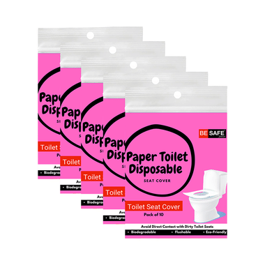 Be Safe Forever Disposable Paper Toilet Seat Cover (10 Each) Pink