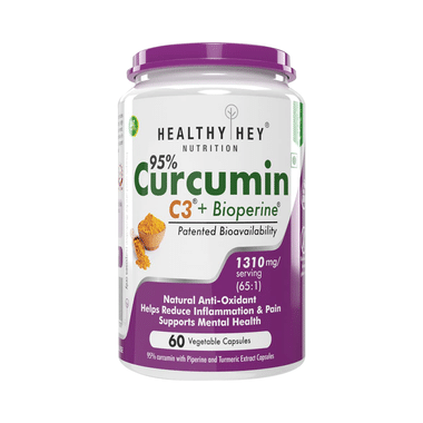 HealthyHey 95% Curcumin C3 + Bioperine Vegicap