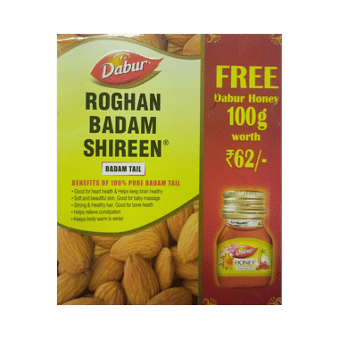 Dabur Roghan Badam Shireen Oil for Healthy Hair & Skin with Dabur Honey 100gm Free