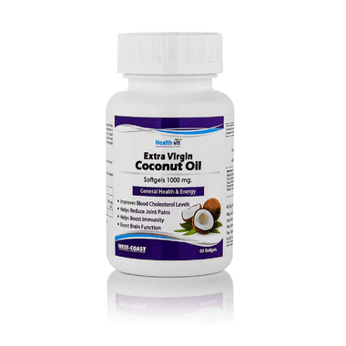 HealthVit Extra Virgin Coconut Oil 1000mg Softgels