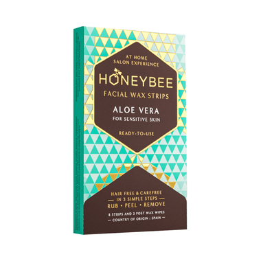 Honey Bee Facial Wax Strip 8 And 2 Post Wax Wipes Aloe Vera