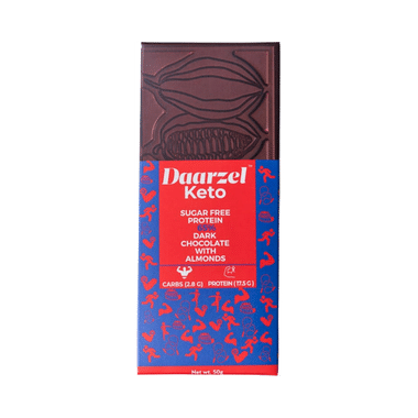 Daarzel Keto Sugar Free Protein 65% Dark Chocolate With Almonds