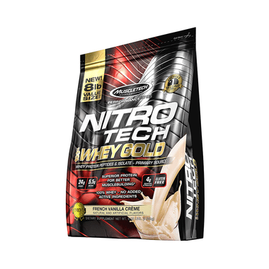 Muscletech Performance Series Nitro Tech 100% Whey Gold Whey Protein Peptides & Isolate French Vanilla Creme