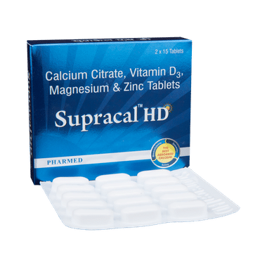 Supracal HD Tablet With Calcium, Vitamin D3, Magnesium & Zinc | For Bone & Teeth Health