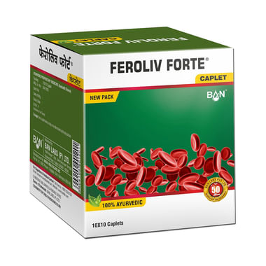 Feroliv Forte | Iron Supplement With Liver Tonic | Useful In Iron Deficiency Anemia | Caplet