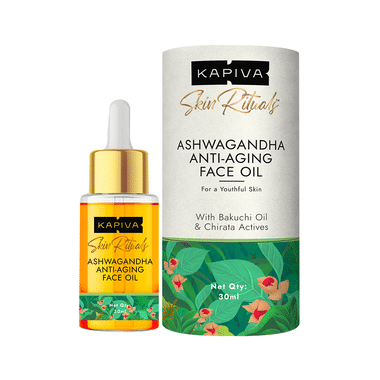 Kapiva Ashwagandha Anti-Aging Face Oil | Plant Based Retinol | Ayurvedic Oil For Wrinkles/Fine Lines Oil