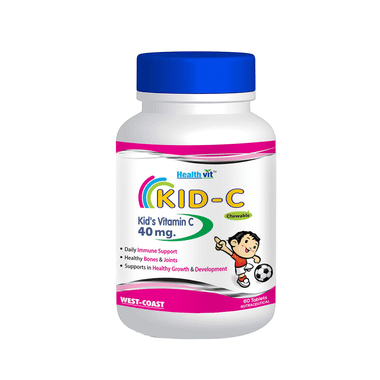 HealthVit KID-C Vitamin-C 40mg | For Healthy Bones, Joints, Growth, Development & Immune Support | Tablet