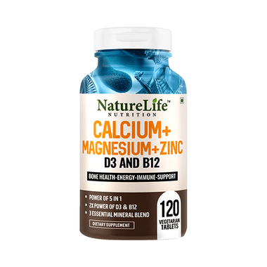 Nature Life Nutrition Calcium+Magnesium+Zinc D3 & B12 Vegetarian Tablet