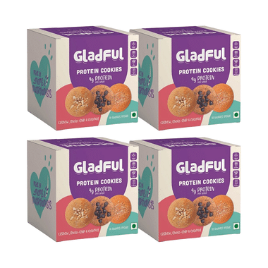 Gladful Protein Cookies (10 Each) Choco-Chip + Cashew + Coconut