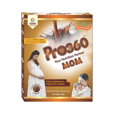 Pro360 Mom Protein Supplement For Pregnancy & Lactation | No Added Sugar | Flavour Swiss Chocolate
