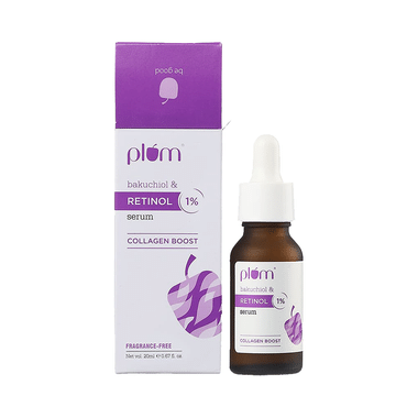 Plum Bakuchiol & Retinol 1% Mandarin & Vitamin C 15% Face Serum | Fragrance-Free | Glow Boost Face Care Product