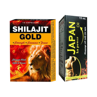 Cackle's Combo Pack Of Shilajit Gold 10 Capsule & Japan Ka Power Oil 15ml