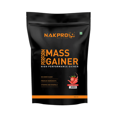 Nakpro Nutrition PERFORM MASS GAINER Powder Strawberry