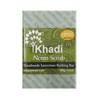 Khadi India Neem Scrub Handmade Luxurious Bathing Bar