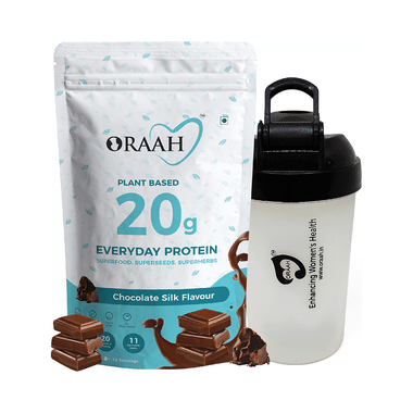 Oraah Plant Based 20g Everyday Protein Powder Chocolate Silk with Shaker Free