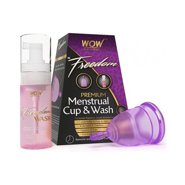 WOW Skin Science Freedom Reusable Menstrual Cup and Wash Large