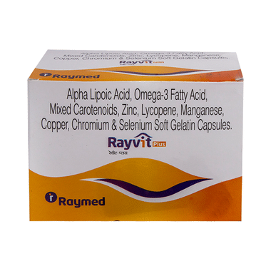 Rayvit Plus ALA, Omega 3 Fatty Acid, Zinc & Selenium | Soft Gel Capsule For Antioxidant Support