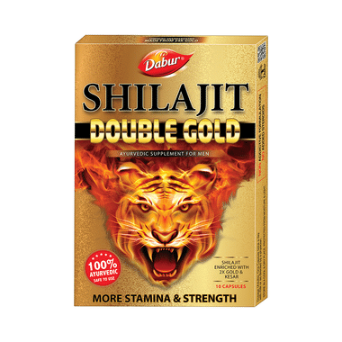 Dabur Shilajit Double Gold Capsules For Men | For Immunity, Strength & Stamina