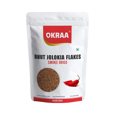 Okraa Bhut Jolokia Flakes Smoke Dried