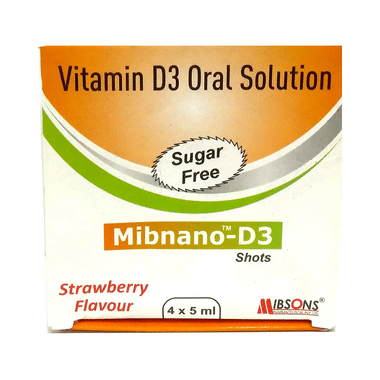 Mibnano-D3 Shots Strawberry Sugar Free