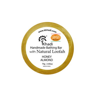 Khadi India Honey Almond Natural Loofah Handmade Bathing Bar