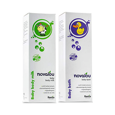 Novalou Combo Pack Of Baby Body Milk & Baby Bath (200ml Each)