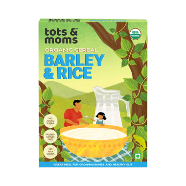 Tots And Moms Organic Cereal 6 Month+ Cereal Barley & Rice