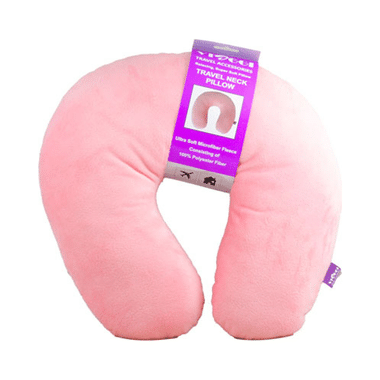 Viaggi Feather Soft Microfibre Neck Pillow Light Pink