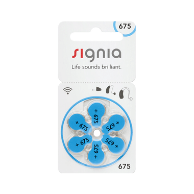 Signia Size 675 Hearing Aid Battery (6 Each)