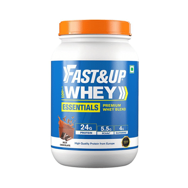 Fast&Up 100% Whey Protein Blend With BCAA & Glutamine For Muscle Support | Flavour Rich Chocolate