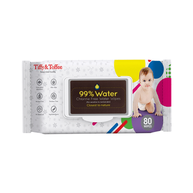 Tiffy & Toffee 99% Water Chlorine Free Water Wipes (80 Each)