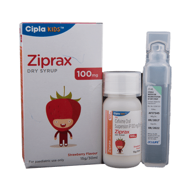 Ziprax 100mg Dry Syrup Strawberry