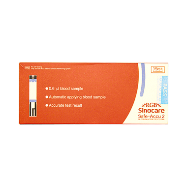 RGB Sinocare Safe-Accu 2 Blood Glucose Test Strip (BeatO Compatible)