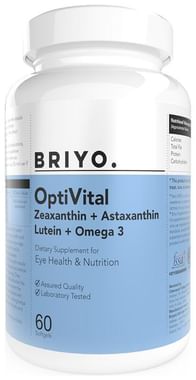 Briyo OptiVital with Zeaxanthin, Astaxanthin, Lutein & Omega 3 | Softgel for Eye Health & Nutrition