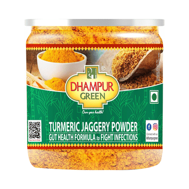 Dhampur Green Turmeric Jaggery Natural Sweetener | Non-GMO & Gluten Free | Powder