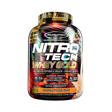 Muscletech Performance Series Nitro Tech 100% Whey Gold Whey Protein Peptides & Isolate Vanilla Cake