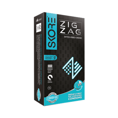Skore Zig Zag Dotted & Ribbed Condoms