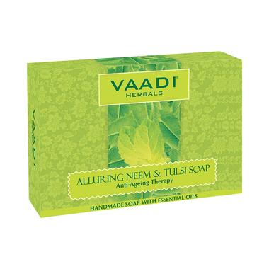 Vaadi Herbals Value Pack Of 3 Alluring Neem-Tulsi Soap With Vitamin E & Tea Tree Oil (75gm)