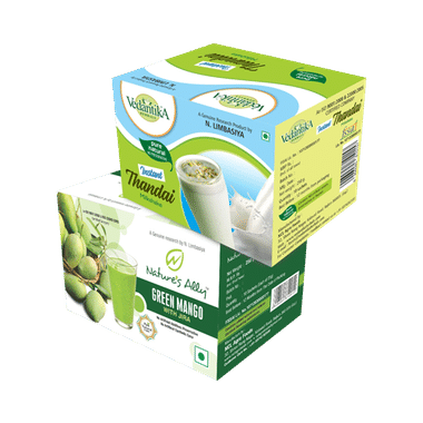 Vedantika Herbals Combo Pack Of Green Mango 250gm And Instant Thandai 250gm